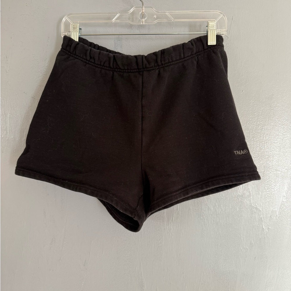 Aritzia TNA Cozy Fleece Perfect Fit Sweatfleece Black Shorts